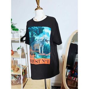 Wild Wolf Black Printed T-Shirt